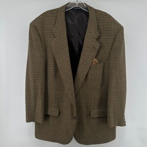 Vintage Burberry’s Men's Brown Houndstooth Blazer sz See Description